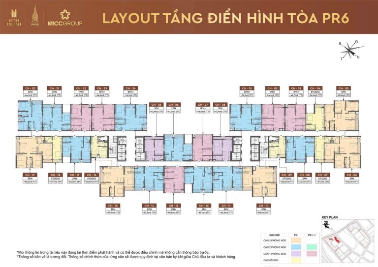 Mặt bằng tòa PR6 The Paris
