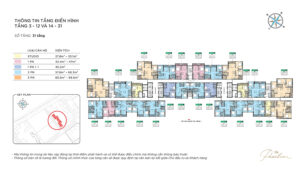Mặt bằng tòa P1 The Pavilion Vinhomes Ocean Park