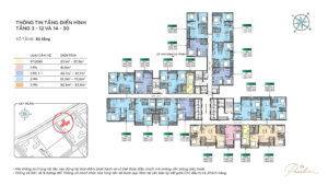 Mặt bằng tòa P2 The Pavilion Vinhomes Ocean Park