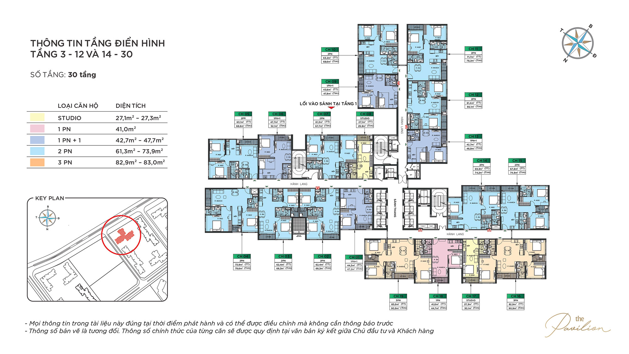 Mặt bằng tòa P2 The Pavilion Vinhomes Ocean Park